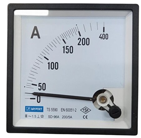 Sayport SD-96A AC 200/5A Analog Göstergeli Ampermetre