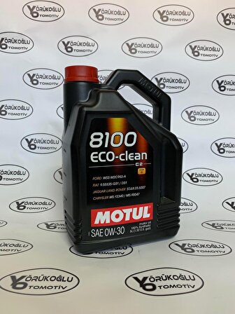 Motul 8100 Eco Clean 0W-30 Technosynthese 5 lt Benzin-Dizel Motor Yağı Üretim:2022 