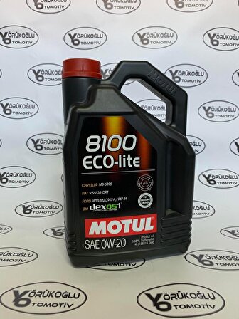 Motul 8100 Eco-Lite Dexos1 0W-20 Tam Sentetik 4 lt LPG Motor Yağı Üretim:2021 