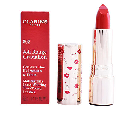 Clarins Joli Rouge gradation Two Toned Lipstick 802 Red