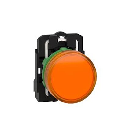 Schneider Electric XB5AVB5, 24V entegre LED'li turuncu eksiksiz pilot ışığı Ø22 düz lens