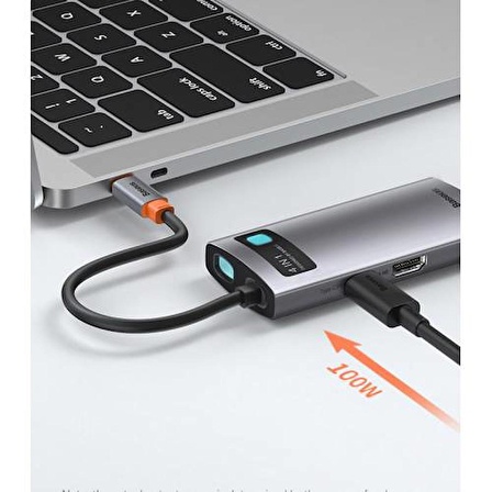 Baseus 4in1 Type-C HUB HDMI USB 2.0 USB 3.0 Usb Çoğaltıcı Görüntü Aktarım Kiti Macbook Laptop İpad