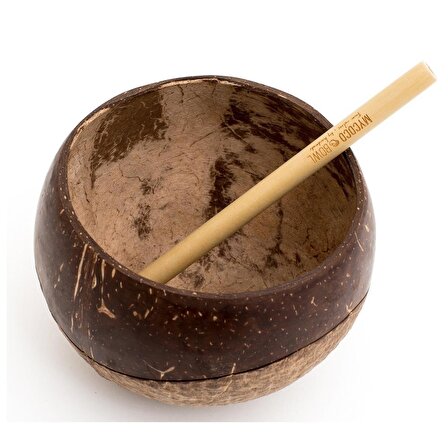 Coco Cup Yin Yang Kase ve Bambu Pipet Seti
