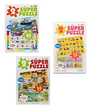 Süper Puzzle 3’lü Set 0-6 Yaş Yayınları