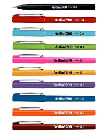 Artline 200 Fine 0.4mm İnce Uçlu Yazı ve Çizim Kalemi 10’lu Set 