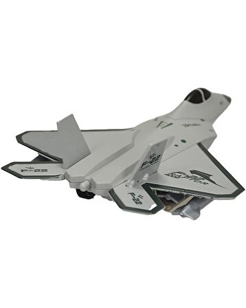 Ctoy Sürtmeli Çek Bırak F-22 Savaş Uçağı Gri