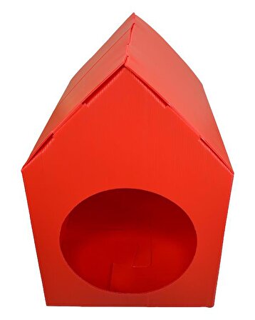 Temel Özel Üretim Plastik Kedi Evi Kırmızı