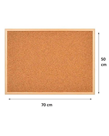 Temel 50x70 Naturel MDF Çerçeve Mantar Pano