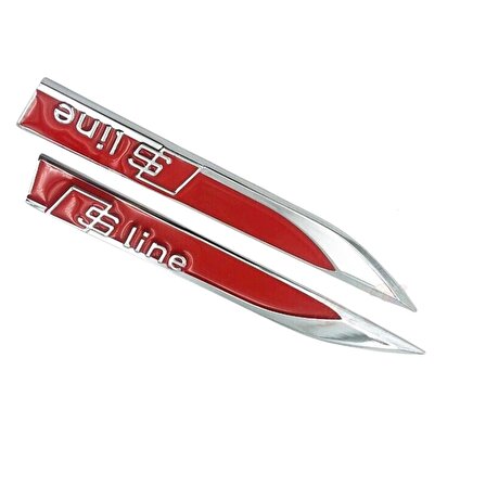 Nikel Kırmızı Gümüş S Line Bıçak Model Oto Arma Sticker