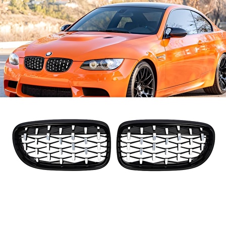 S-Dizayn Bmw 3 Serisi Coupe E92/E93 Coupe Ön Panjur Böbrek Parlak Siyah Çerçeveli Krom Diamond Model 2010-2014