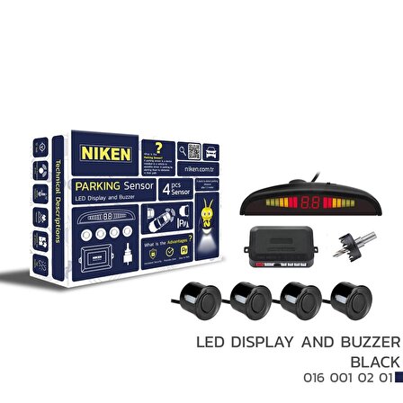Niken Park Sensörü Led Ekran Ses İkazlı Siyah
