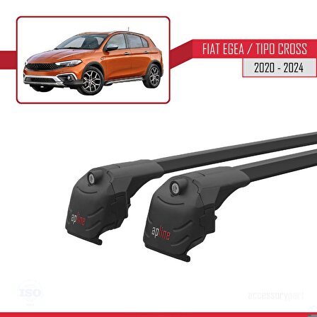 Fiat EGEA CROSS 2020 ve Sonrası ile uyumlu ACE-2 Ara Atkı Tavan Barı SİYAH