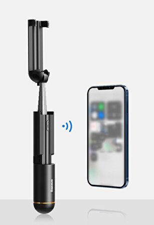 Baseus Taşınabilir Katlanabilir Dahili Pilli Bluetooth Selfie Çubuğu Kablosuz Monopod Teleskopic Çubuk