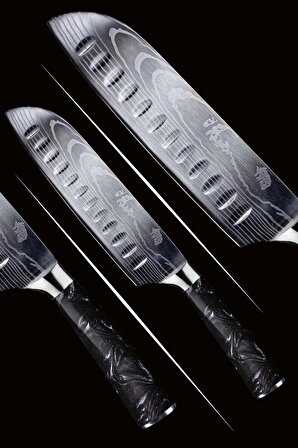 Japon Santoku Şef Bıçağı ( siyah )