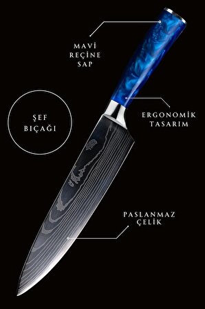 Japon Şef Bıçağı (mavi )