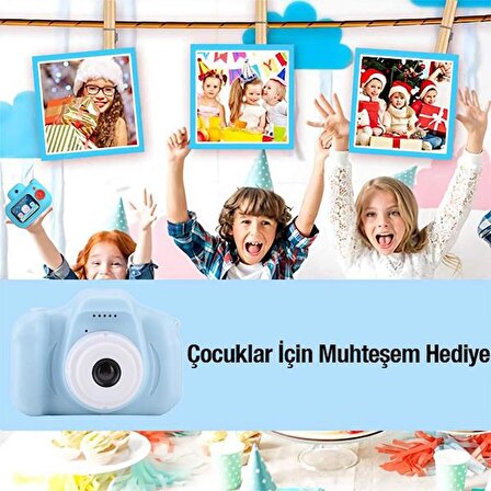 Coofbe 1080P Çocuk Fotoğraf Makinası Video Çekim Makinası Oyunlu 8GB Hafıza Kartlı Çocuklar İçin Dijital Kamera