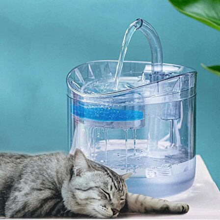 TechTic Kedi Köpek İçin Sessiz Su Çeşmesi Otomatik Su Pınarı Usb’li Su Sebili Kedi Su Şelalesi 