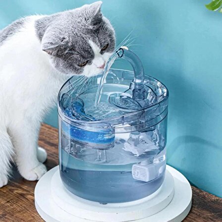 TechTic Kedi Köpek İçin Sessiz Su Çeşmesi Otomatik Su Pınarı Usb’li Su Sebili Kedi Su Şelalesi 