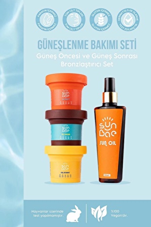 SunBae Bronzlaştırıcı Güneşlenme Bakımı Seti / Güneş Öncesi Ve Güneş Sonrası Bronzlaştırıcı Set