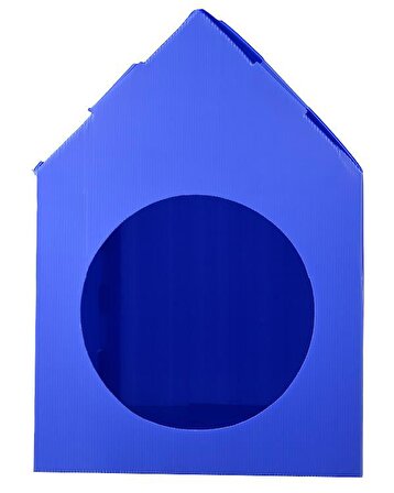 Temel Özel Üretim Plastik Kedi Evi 2li Set Mavi ve Kırmızı
