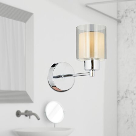 Apliqa Krom Kaplama Modern Banyo - Yatak Odası Duvar - Yatak Başı Gold Aplik 