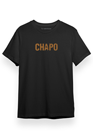 El Chapo Logo Siyah Kısa kol Erkek Tshirt