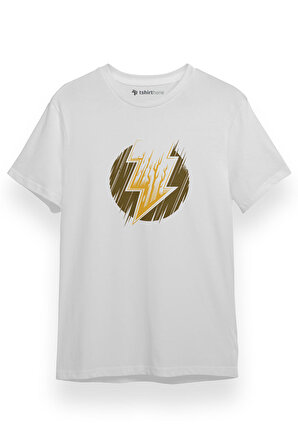 Black Adam Lightning Logo Beyaz Kısa kol Erkek Tshirt