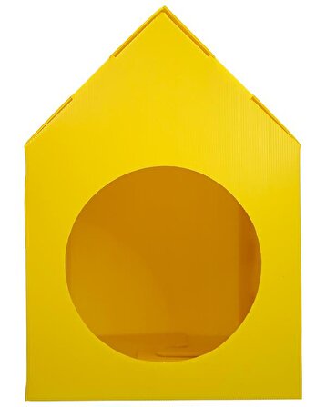Temel Özel Üretim Plastik Kedi Evi 2li Set Sarı ve Yeşil