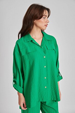 Pitikareli Gömlekli Takım Çimen Yeşili