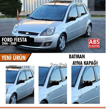 Ford Fiesta 2006-2008 Batman Yarasa Ayna Kapağı Piano Black ABS Plastik