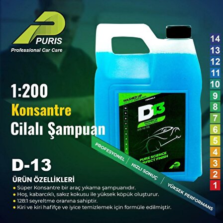 Puris D13 1:200 Konsantre Cilalı Şampuan 3,78 LT