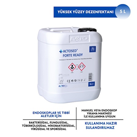 ACTOSED® FORTE READY 5 L Endoskoplar ve Tıbbi Aletler için Kullanıma Hazır Yüksek Düzey Dezenfektan