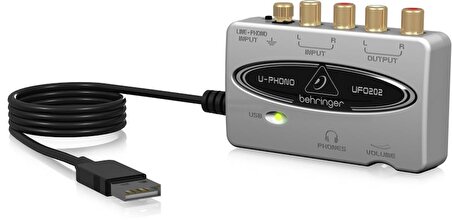 Behringer UFO202 Kasetlerinizi ve Vinil Kayıtlarınızı Dijitalleştirmek için Dahili Fono Preampli Audiophile USB/Ses Arabirimi