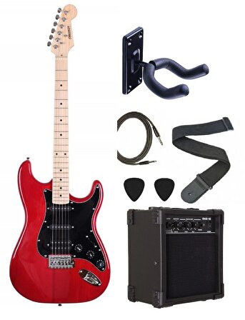 Madison MEG-3TRD Trans Red Burst Elektro Gitar Set
