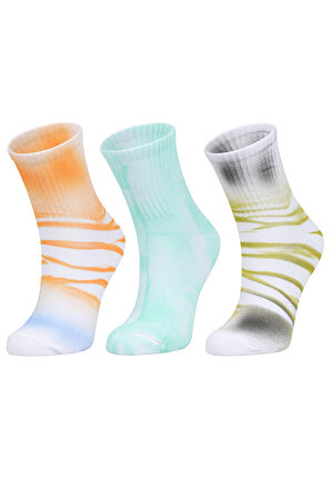3'lü Kadın Batik Desenli Çorap Çok Renkli