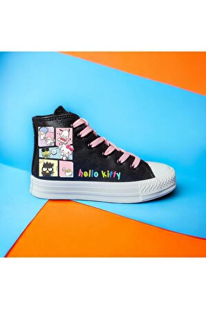 sanrio tanaka mix hello kitty baskılı sneaker çocuk spor ayakkabı deri ve içi yünlü