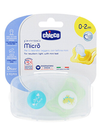 Chicco Physio Micro Silikon Damaklı Emzik 0-2 Ay Yeşil