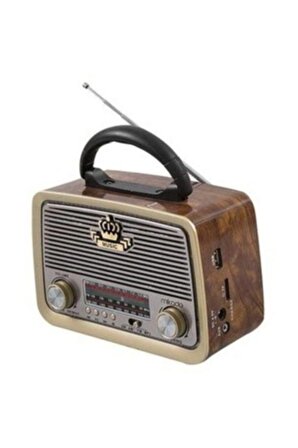 301 Ahşap/kahve Usb-tf Bluetooth 3 Band Klasik Radyo 301