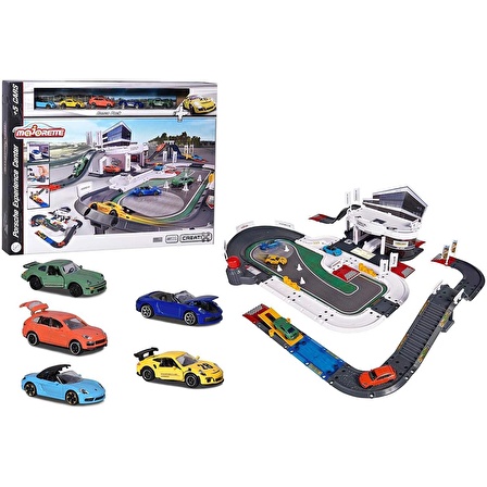 Majorette Porsche Deneyim Merkezi + 5 Araçlı Oyun Seti 212050029
