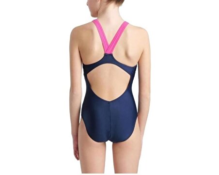 Arena Girl's Swimsuit V Back Graphic Kız Çocuk Yüzücü Mayosu Lacivert 005538780