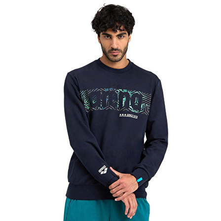 Crew Sweat Logo Erkek Mavi Günlük Stil Sweatshirt 005345703