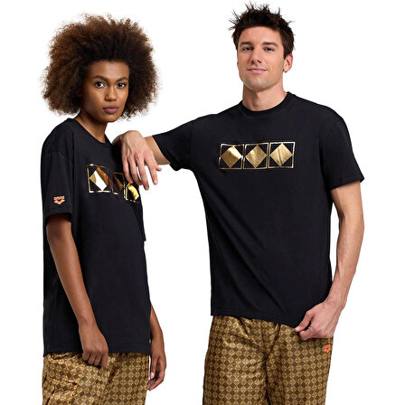 50Th Gold Unisex Siyah Günlük Stil T-Shirt 006221500