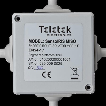  Teletek SensoIRIS MISO Adresli Sistemler için İzolatör Modülü 