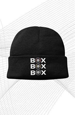 Unisex Box Box Box Yazılı Katlamalı Bere, Formula 1 Baskılı Outdoor Kışlık Şapka