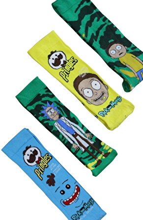 4'lü Rick And Morty Desenli Renkli Çorap Seti
