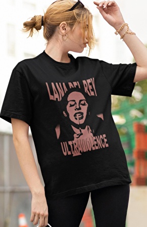 Unisex Lana Del Rey Silüti Baskılı Tshirt