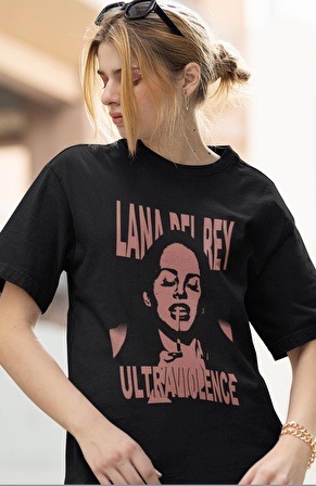 Unisex Lana Del Rey Silüti Baskılı Tshirt