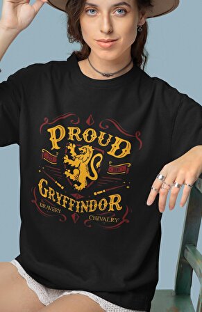 Gryffindor Baskılı T-shirt, Unisex Harry Potter Baskılı Tişört