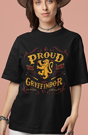 Gryffindor Baskılı T-shirt, Unisex Harry Potter Baskılı Tişört