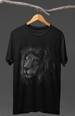 Premium Aslan Baskılı Tişört, Unisex Aslan Baskılı T-Shirt